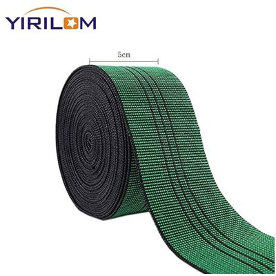 Προσαρμοσμένο πράσινο 7cm Stretch PP Sofa Belt Edge Banding Straps 5cm Τυφλώματα έπιπλα Sofa Ελαστική ζώνη ιστών