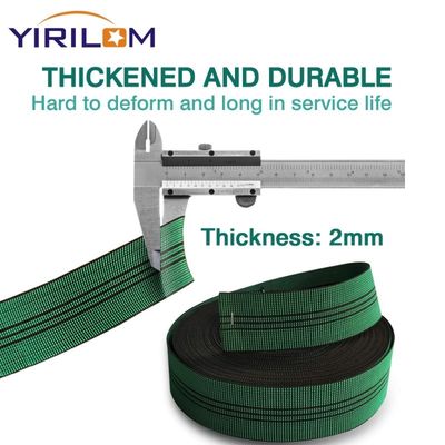 Προσαρμοσμένο πράσινο 7cm Stretch PP Sofa Belt Edge Banding Straps 5cm Τυφλώματα έπιπλα Sofa Ελαστική ζώνη ιστών