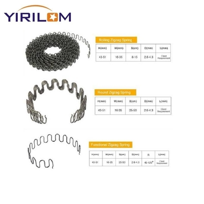 1.8mm-4.0mm Διάμετρος καλωδίου Μαύρη μπογιά Wholesale Sofa Zigzag Spring Για έπιπλα